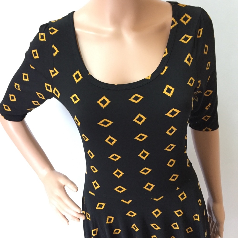 Lularoe Black Dress With Diamond Print - Picture 4 of 5